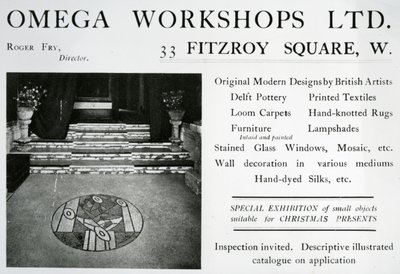Advertentie voor de Omega Workshops Ltd door English School